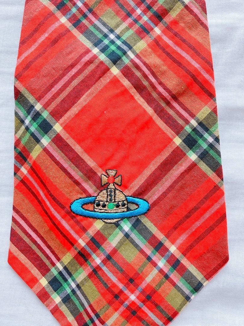 Vivienne Westwood Wide Checkered Tie Ribbon Convertible 5.1in Width Archive Logo
