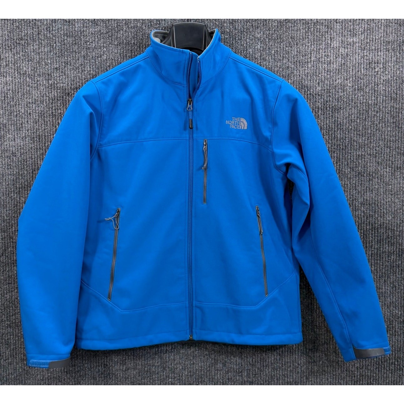 The North Face Soft Shell Jacket Mens Medium Blue Full Zip Fleece Lined Coat