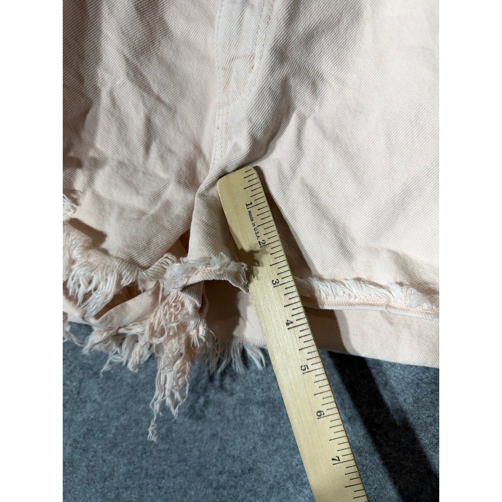 Rolla’s Dusters High Rise Slim Distressed Denim Shorts Pink Peach Size 32 14
