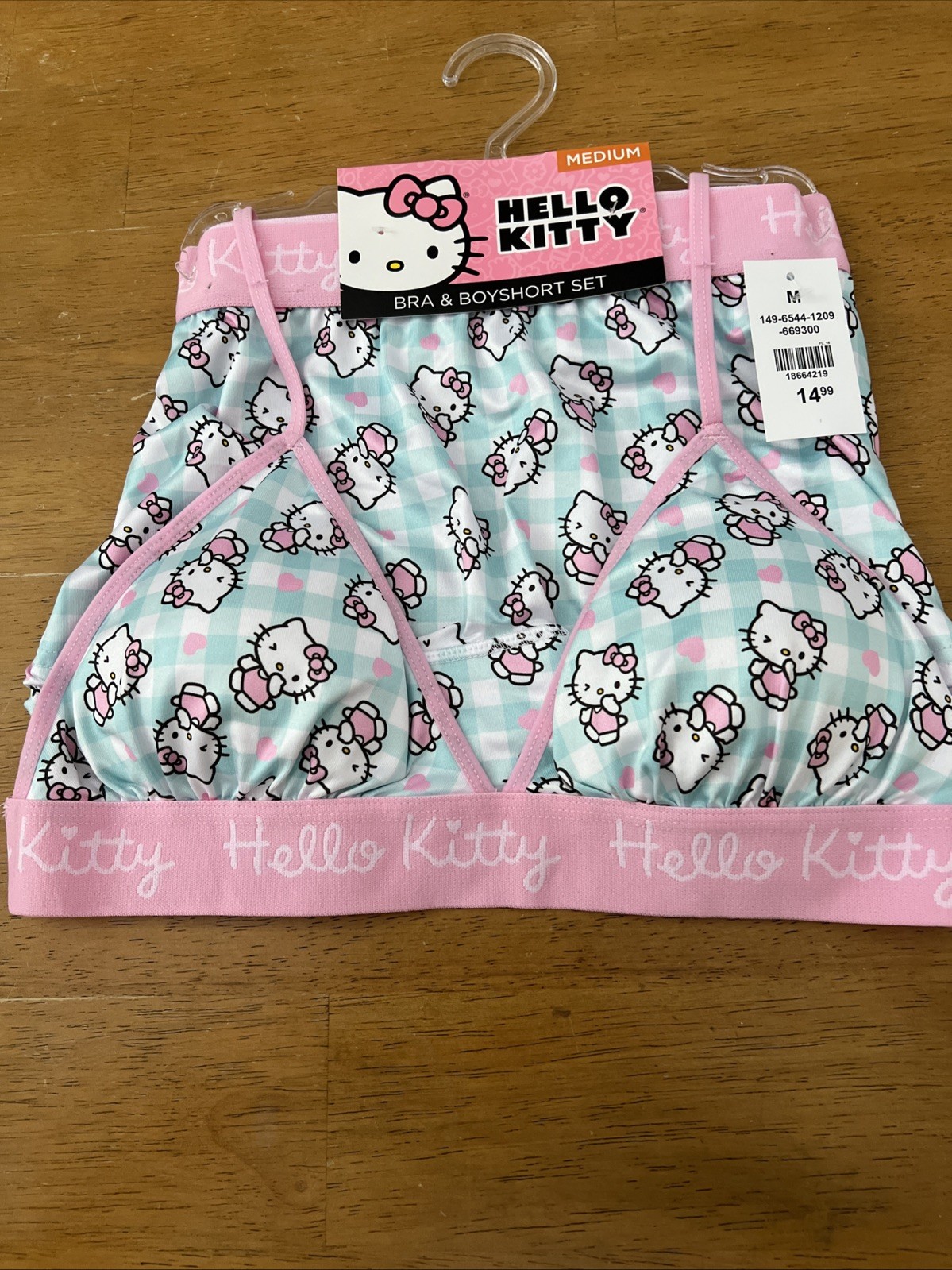 Hello Kitty Sanrio Lounge Shorts and Bra Set So M Pink Green G3