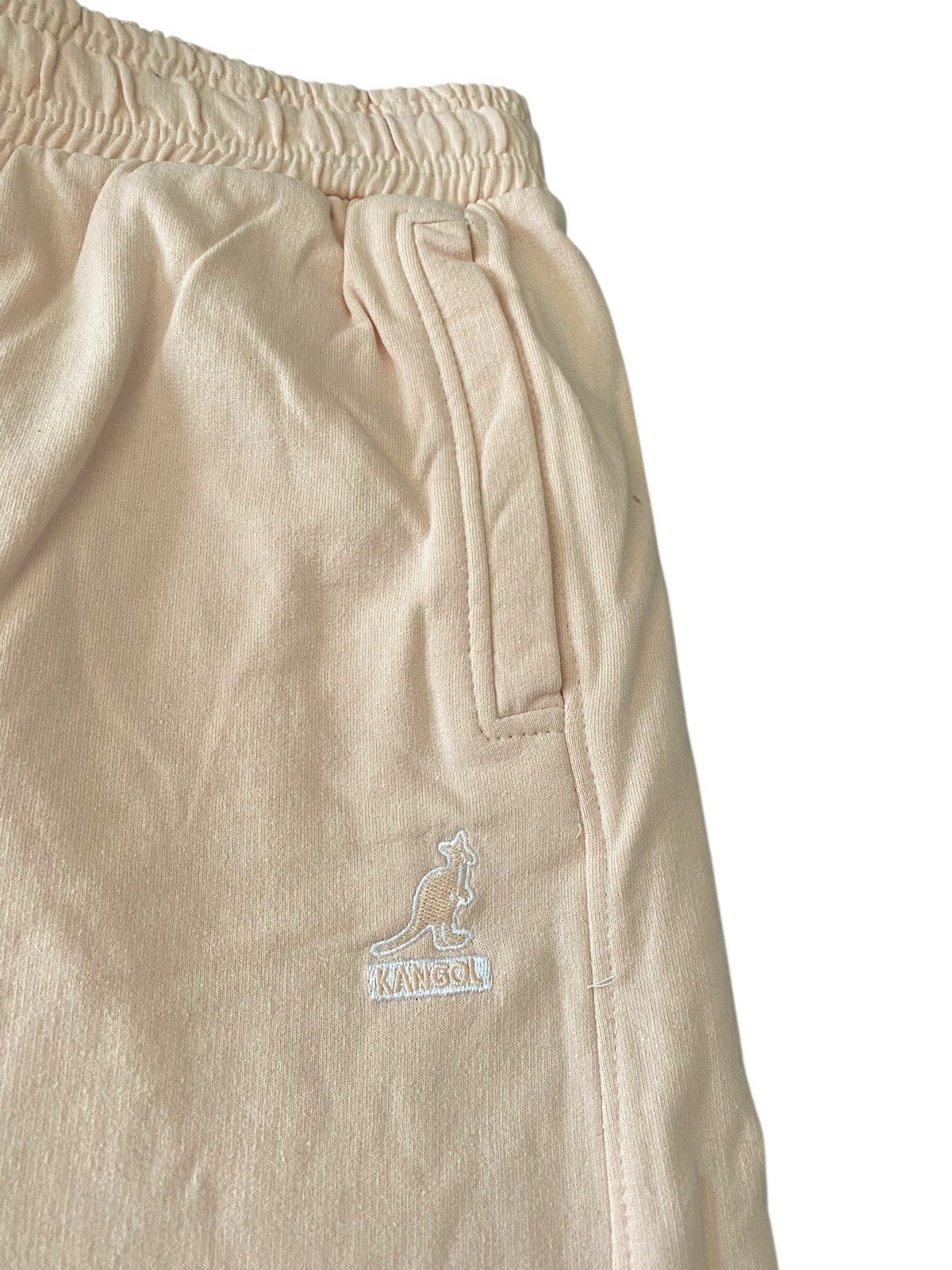 Kangol Men’s S Small Shorts Fleece Salmon Pink Casual Drawstring Pockets