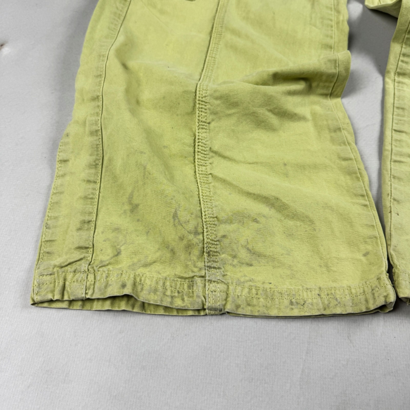 Womens Y2K Lime Green Cargo Pants Wide Leg Utility Multi Pocket Streetwear Baggy