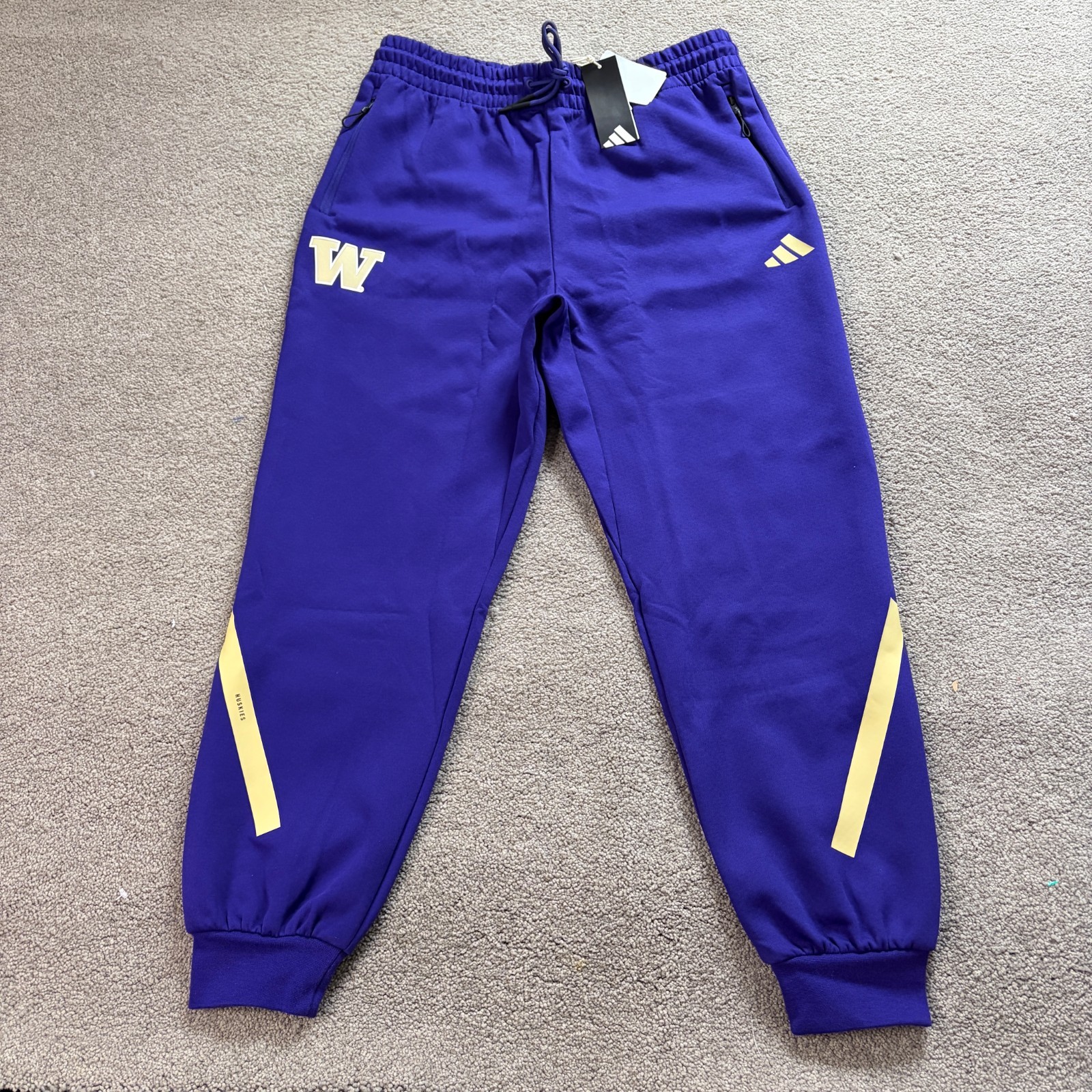 Adidas UW Washington Huskies Team Issued Z.N.E. Pants Womens Large JI9354