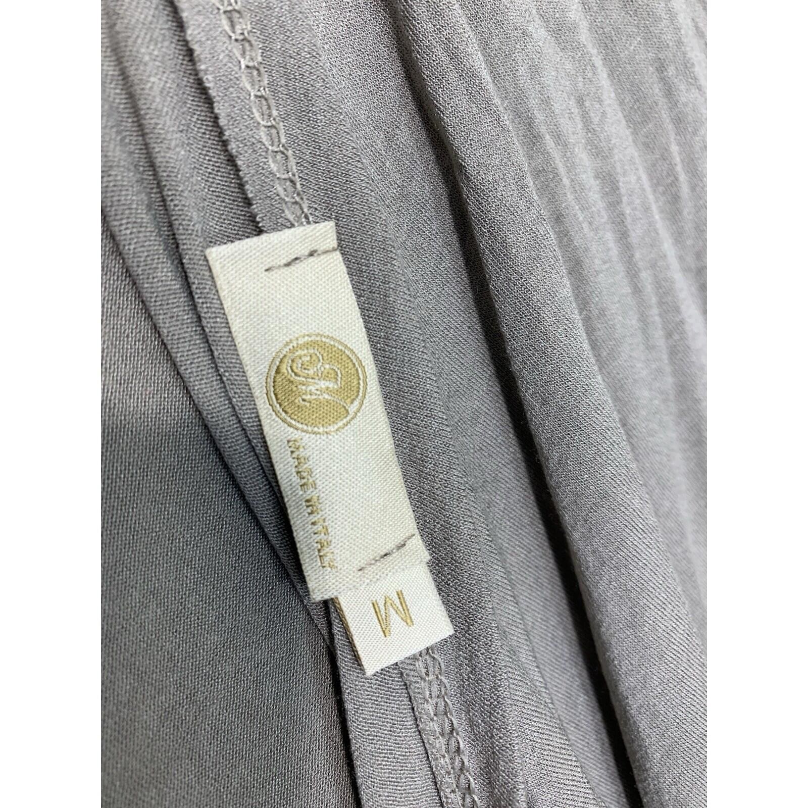Planet Moda Wrap Top Womens Medium Taupe Brown LongSleeve Surplice Made In Italy