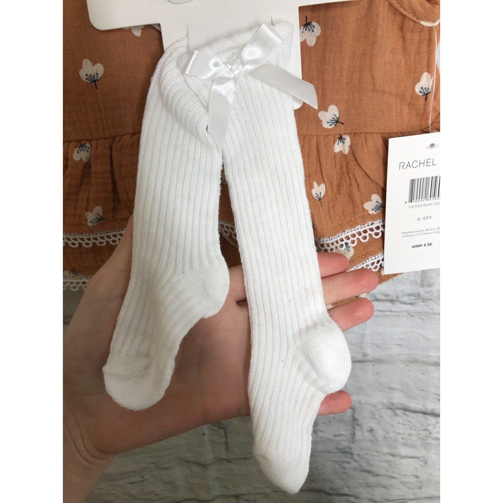 NEW (6-9M) 4pc Infant Girls Romper Headband White Tights Sunglasses | Rachel Zoe