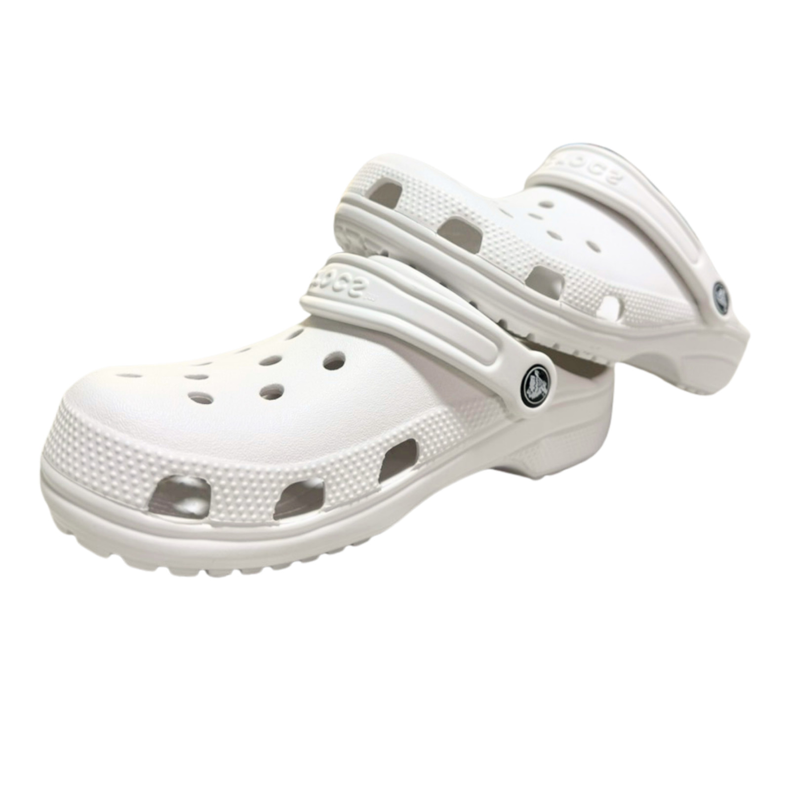 White Crocs Classic Clog Unisex Slip-On Sandals