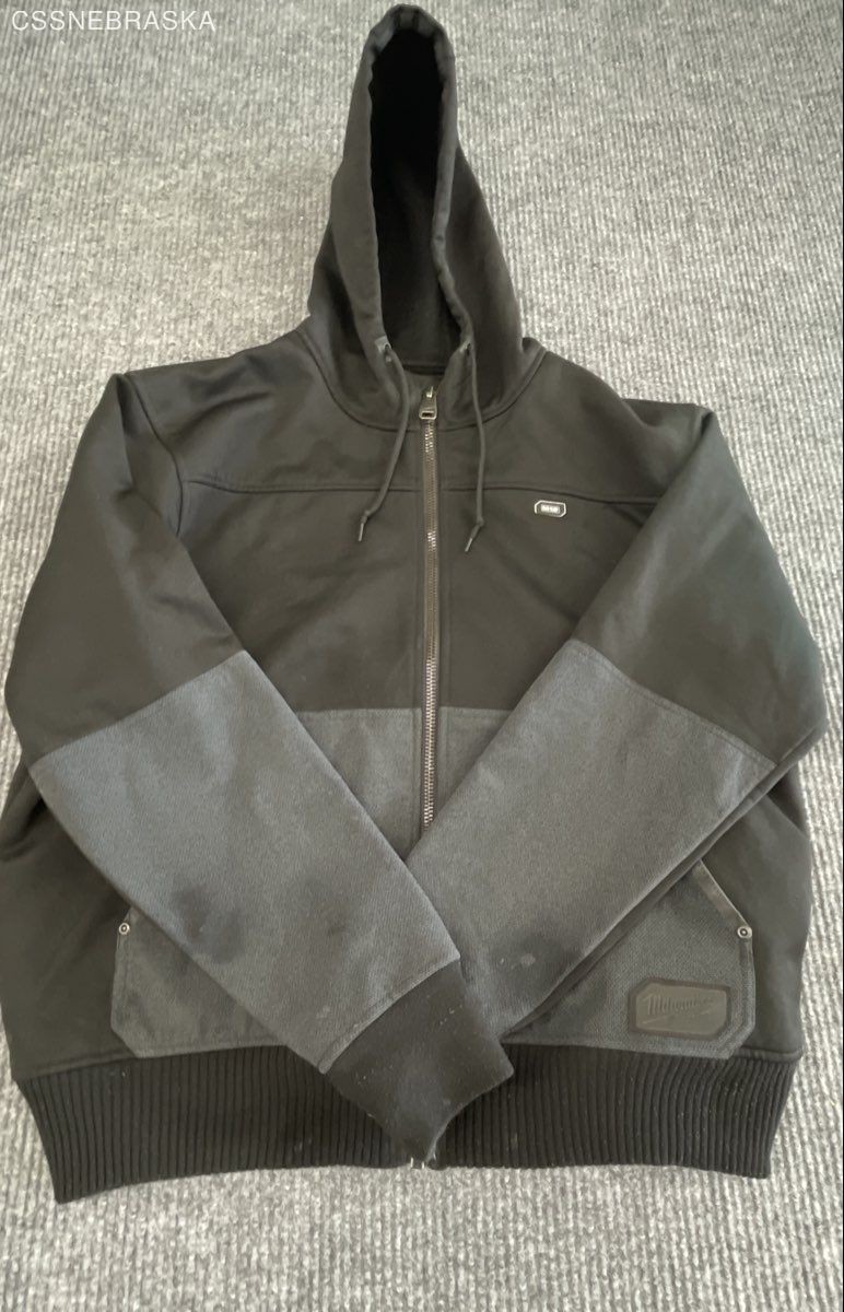 Milwaukee Men’s M12 Heated Hoodie Full Zip Jacket Black Gray Size L