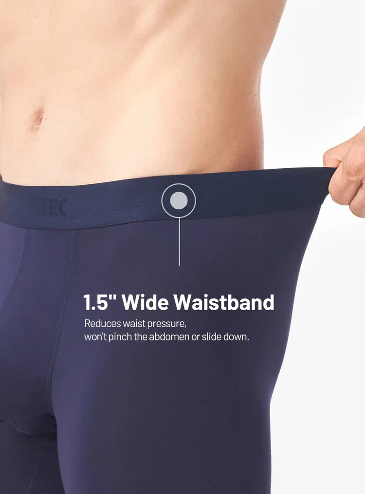 6-Pack Separatec Men’s Bamboo Rayon Boxer Briefs Breathable Dual Pouch Underwear