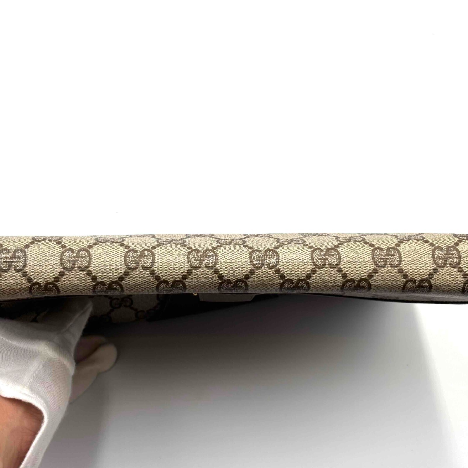 Vintage gucci Shoulder Bag Clutch Bag Purse GG PVC Leather Brown Authentic