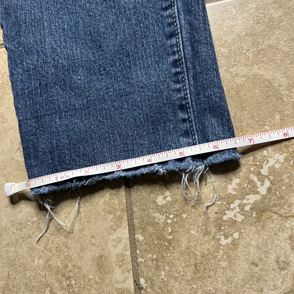 Lucky Brand Women’s Blue Medium Wash Denim Ankle Jeans Frayed Hem 5-Pocket