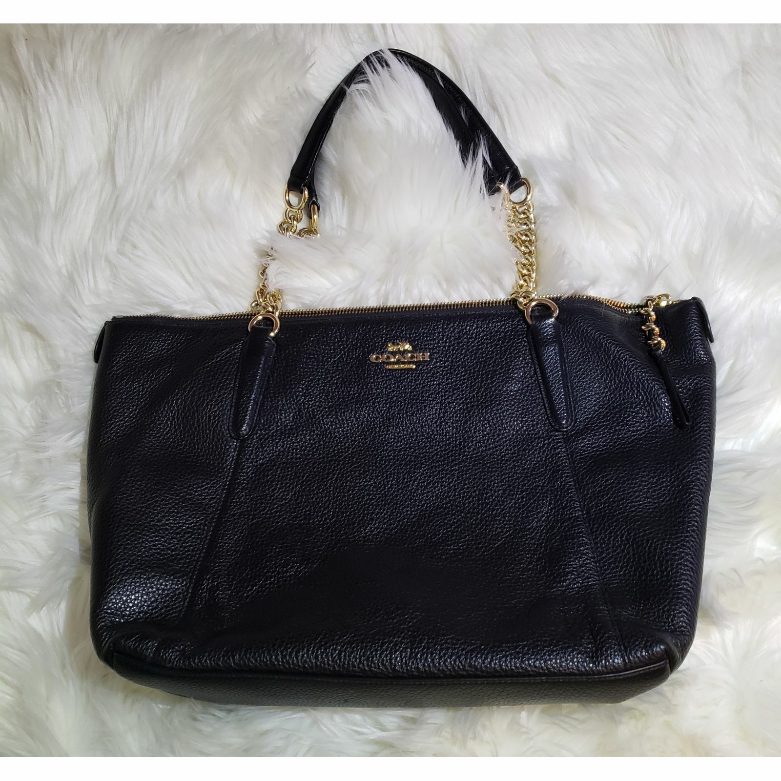 Authentic Coach Ava Chain Tote Black