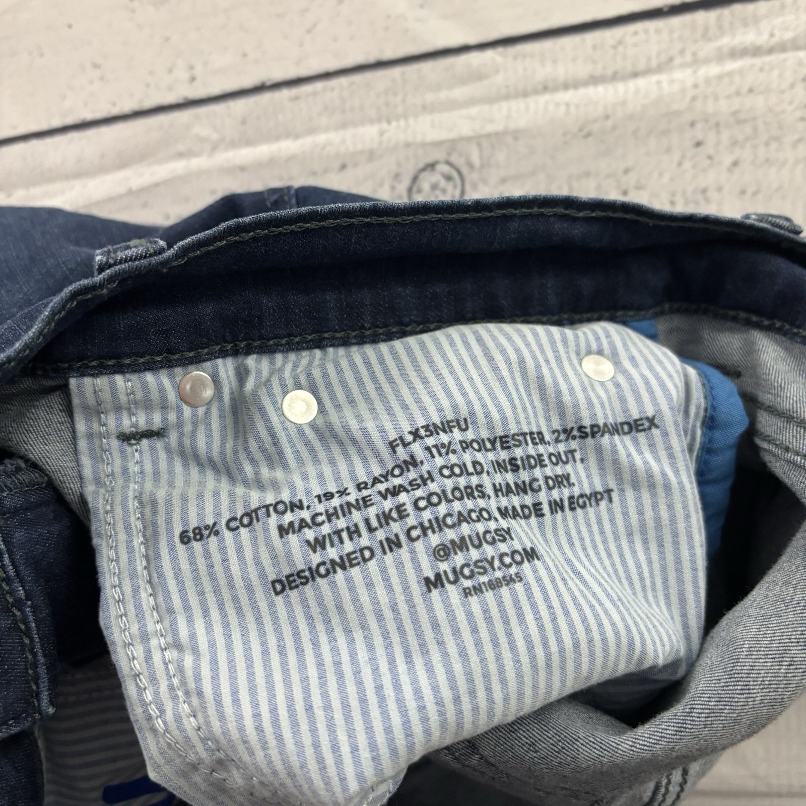 Mugsy Fultons Dark Denim Blue Jeans Men’s 34×34