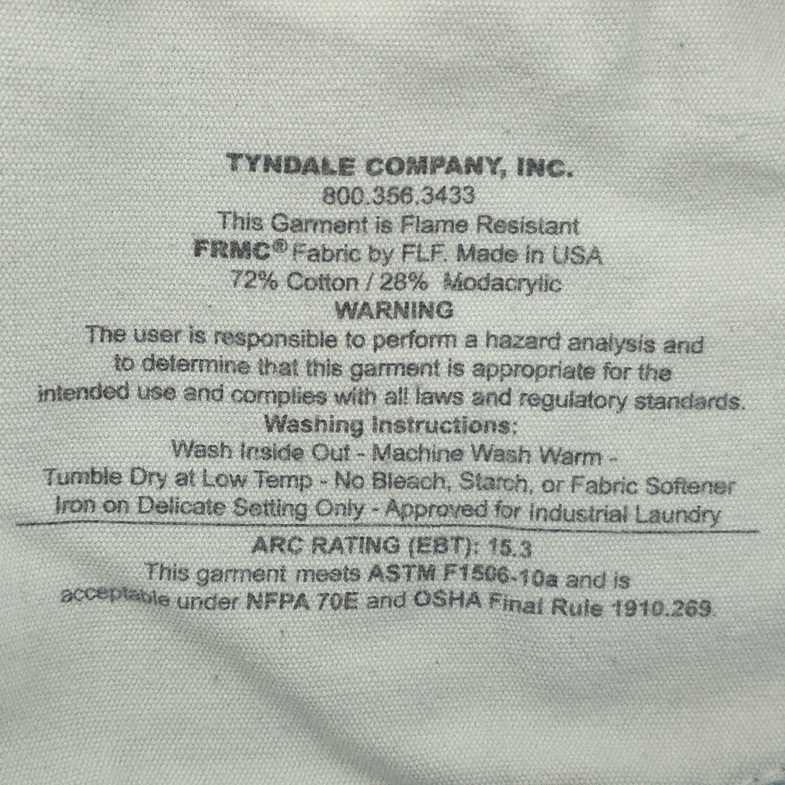 Tyndale Mens Carpenter Jeans F290T 34×32 Blue FRMC Flame Resistant Workwear