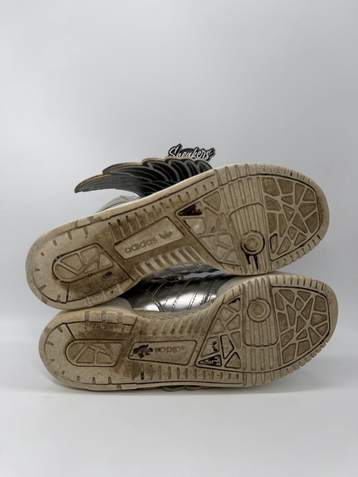 Adidas JS Wings 1.0 Jeremy Scott Metallic Metal Silver S77798 Mens Bear Size 6.5