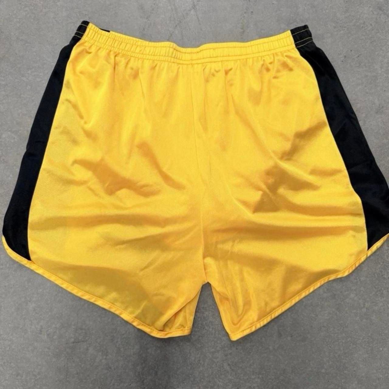 Vintage Cobblestones Central Middle School Cross Country Track Shorts Yellow Bla