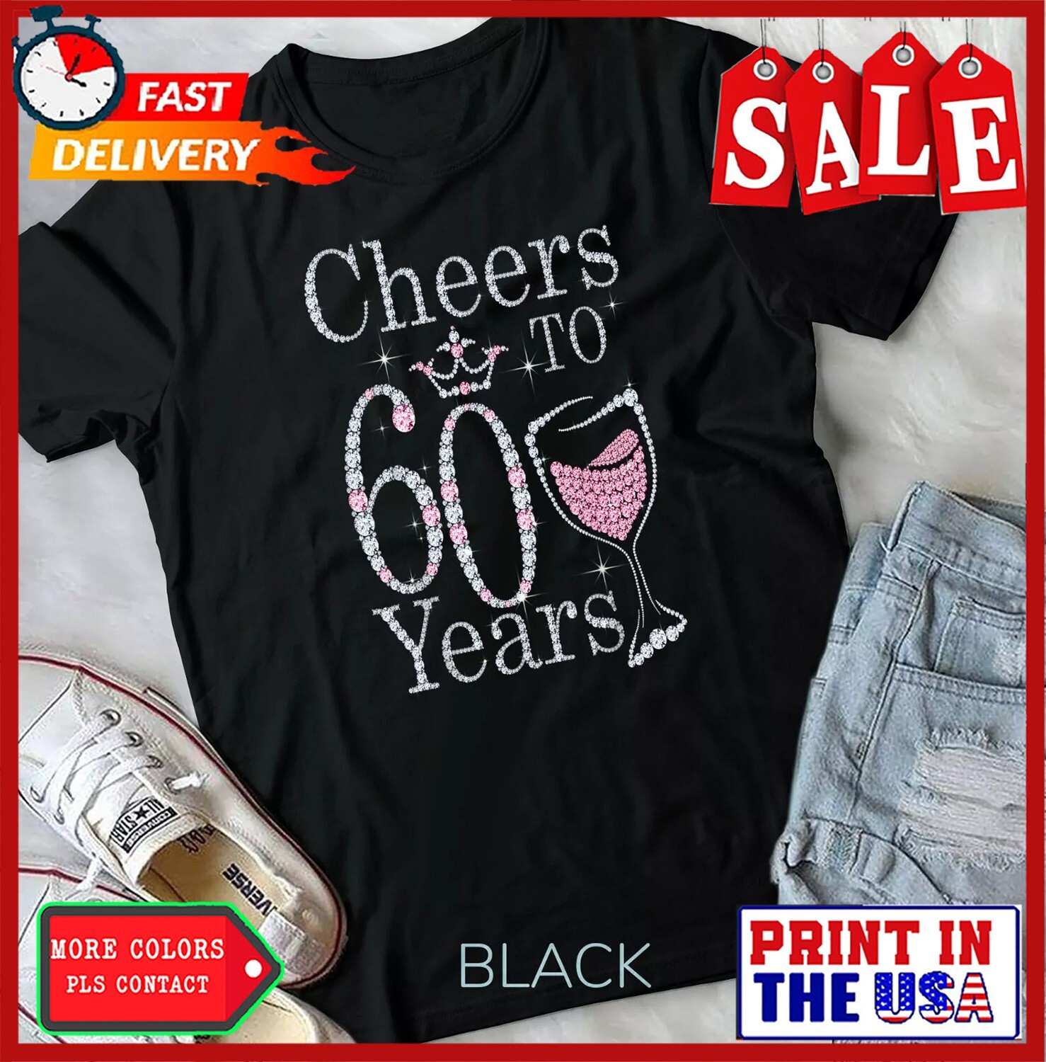 Cheers to 60 Years – 60Th Birthday Tee Gift T-Shirt Unisex T-shirt Unisex Custom