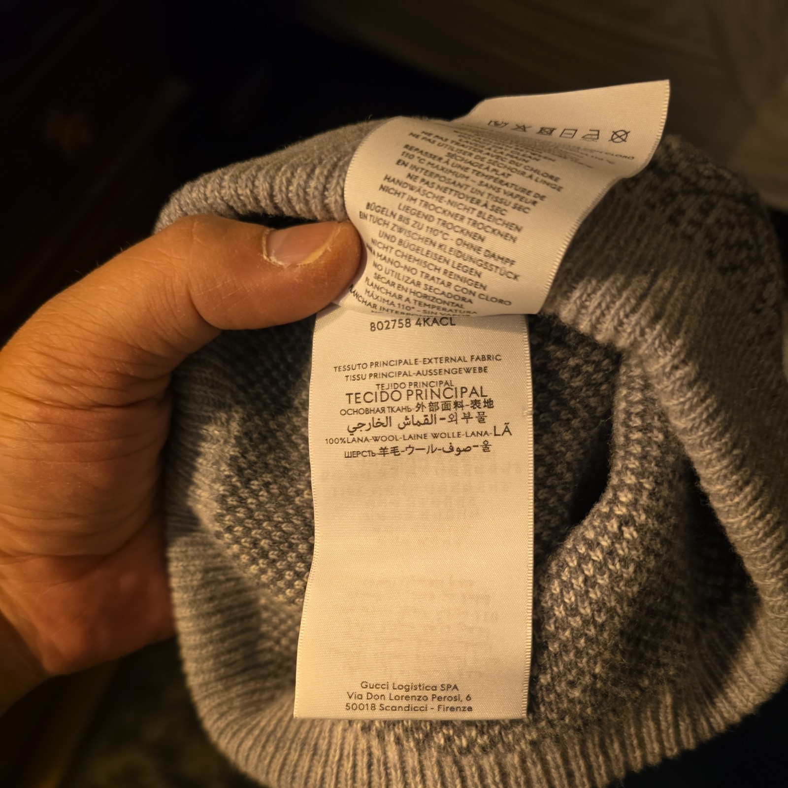 Authentic Gucci Grey GG Wool Beanie New w/ Tags Size M. See Item description.