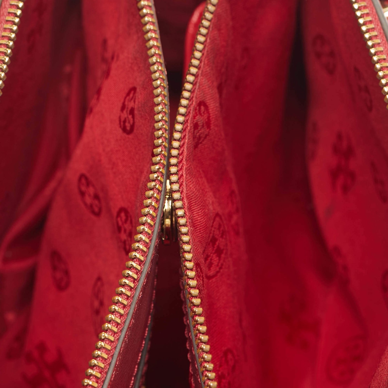 Tory Burch Robinson Double Zip Red Leather Tote