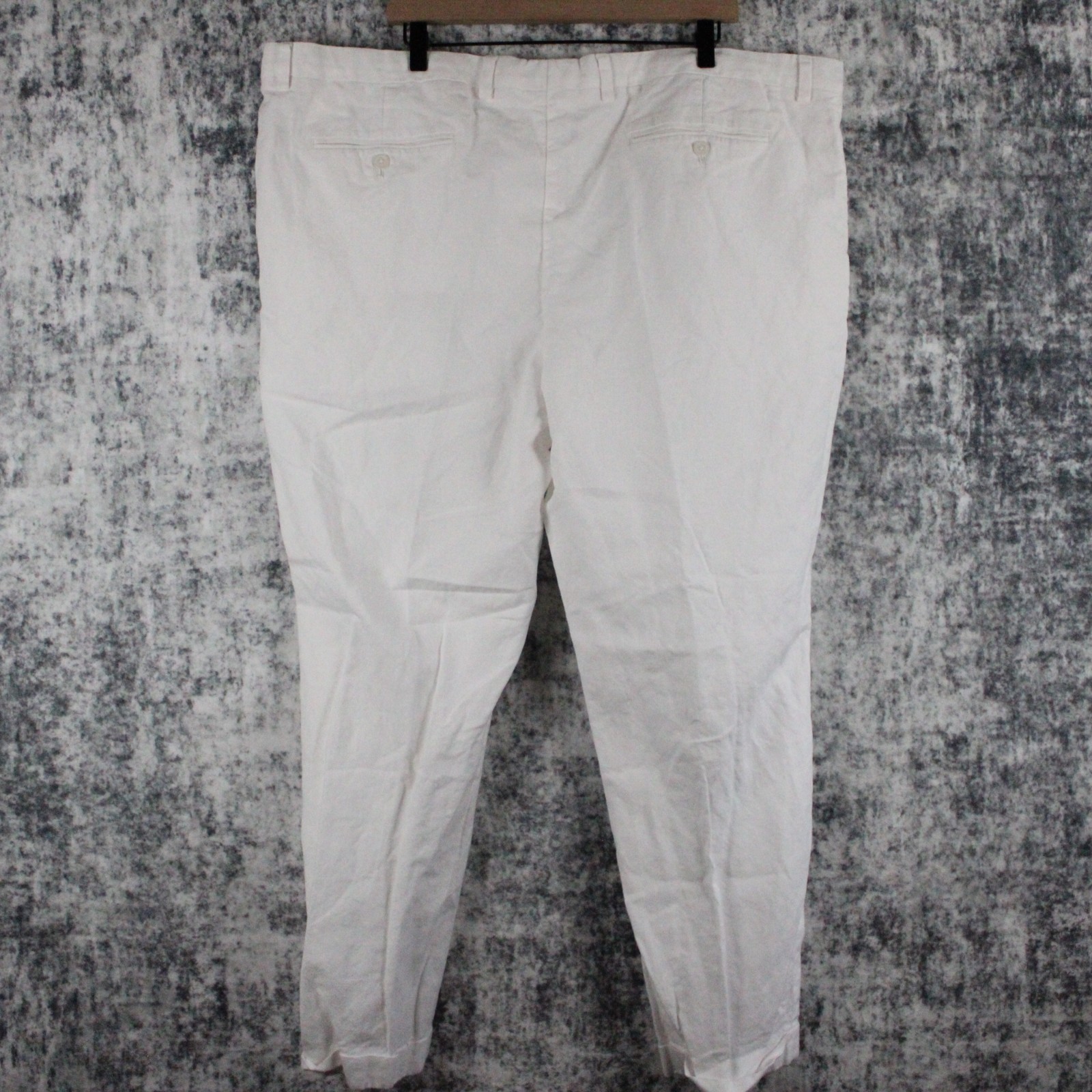 Murano Baird McNutt Linen Pants Mens 46 x 29 Alex Fit White Flat Front Trousers