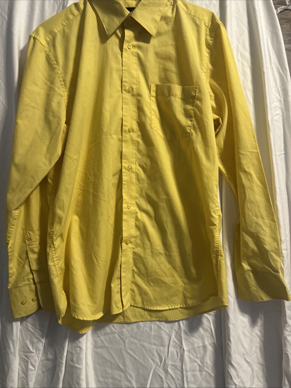 Omega Mens Dress Shirt Size XL Bright Yellow Business Formal Party Italy 1
