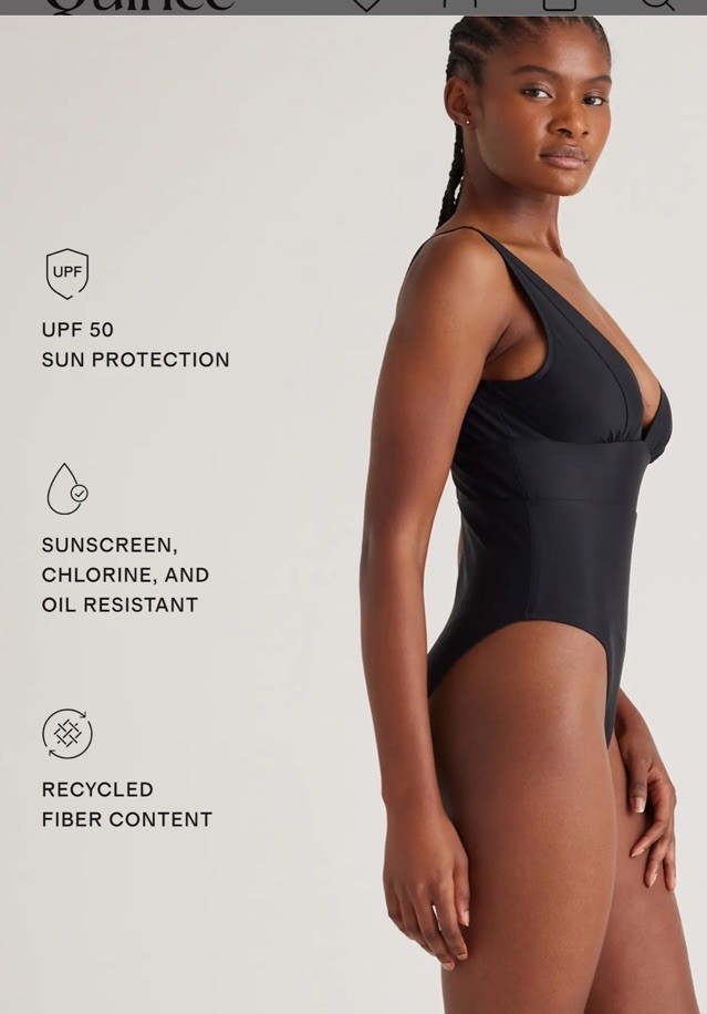 NWT Quince Italian Plunge One-Piece Swimsuit You Pick Size Color NWT and Liner