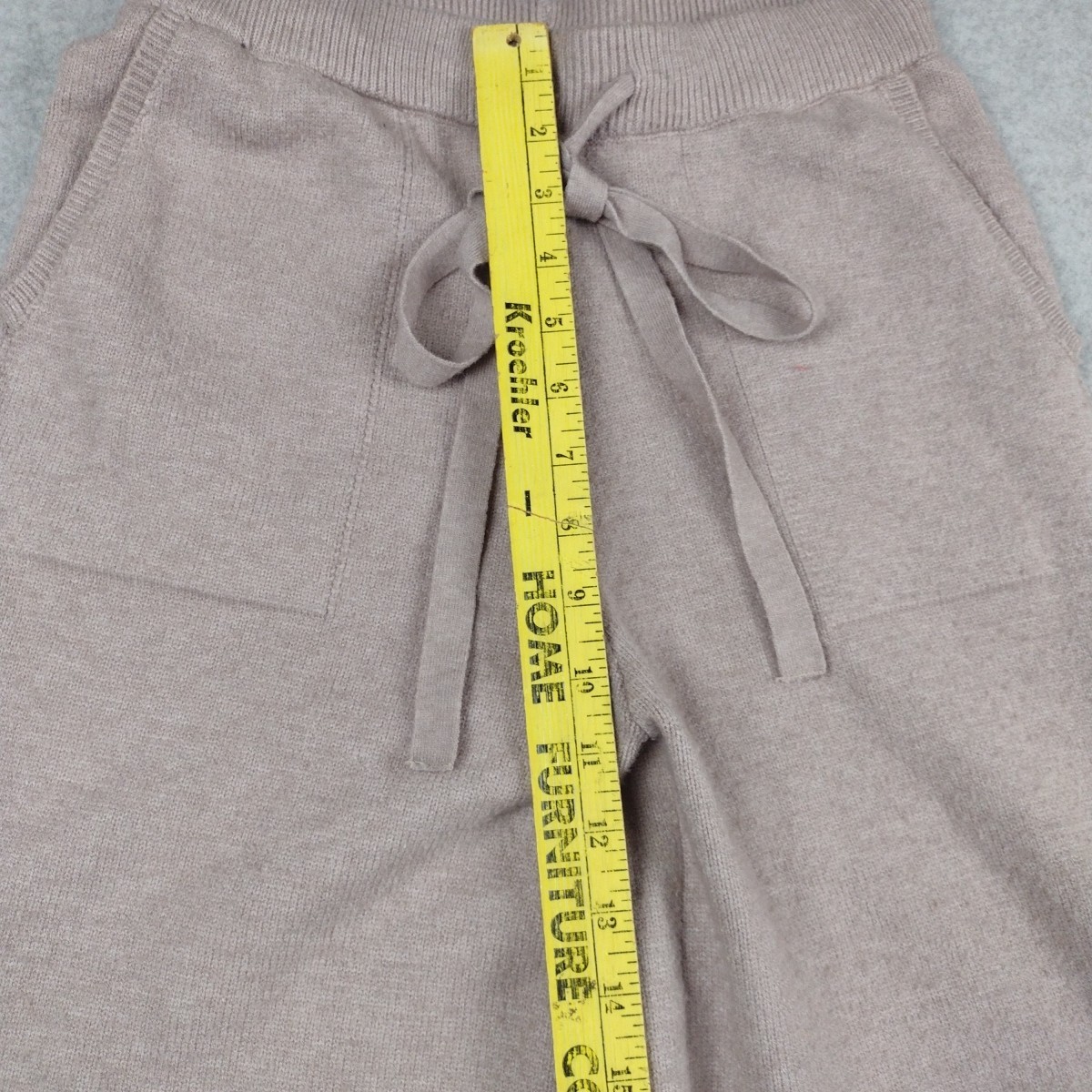 Unbranded Woman’s Size M Beige Flared Knit Pants Viscose Polyamide Polyester