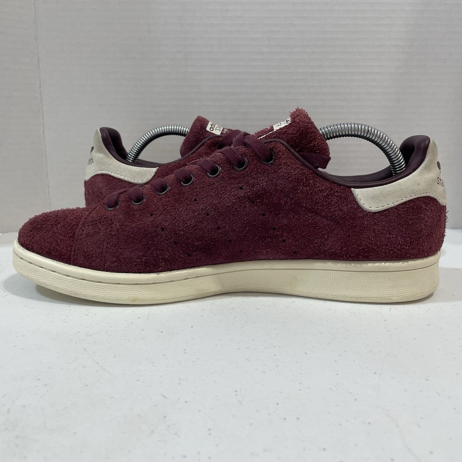 adidas Originals Mens 9.5 Stan Smith Maroon Shaggy Suede 2016 S82247 Tennis Shoe