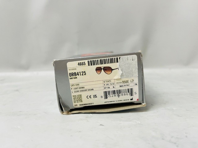 Ray-Ban RB4125 Cats 5000 Classic Glasses-Light Havana w/Bwn Grad Lens*New/Defect