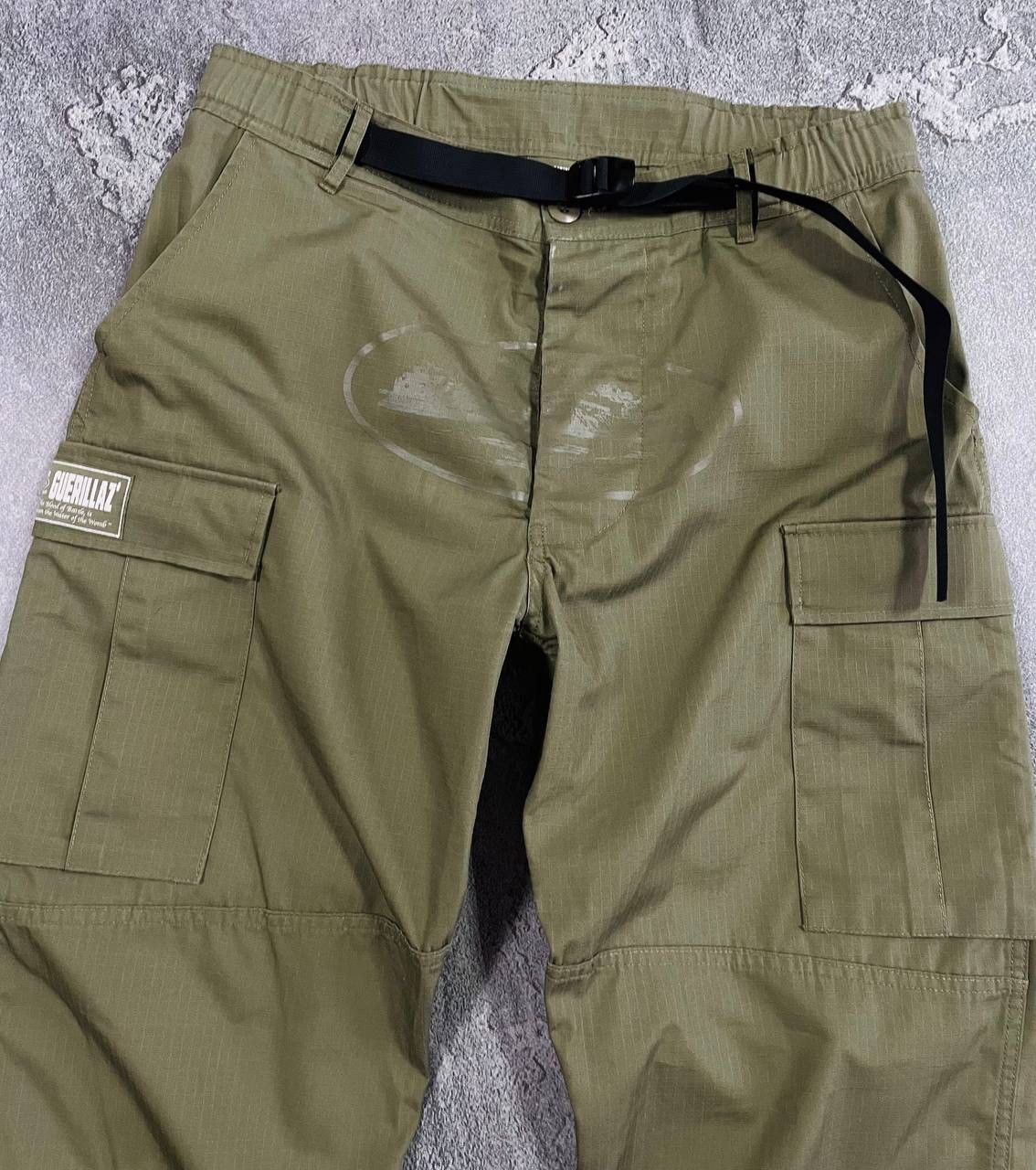 Corteiz Guerillaz Men’s Cargo Pants Tonal Khaki Size XL