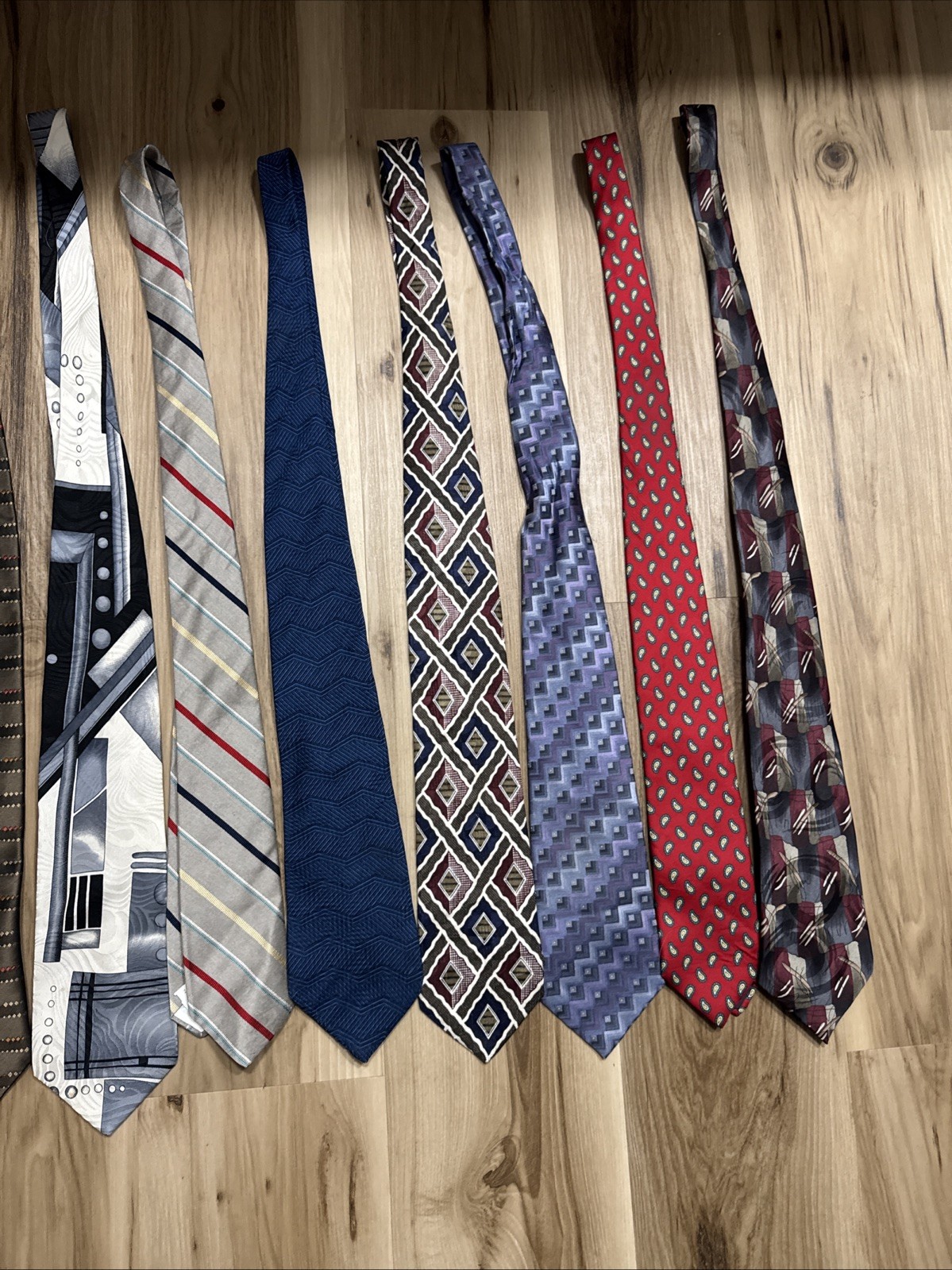 Lot of 10 Mens Silk Polyester Rayon Neck Ties Vintage Modern