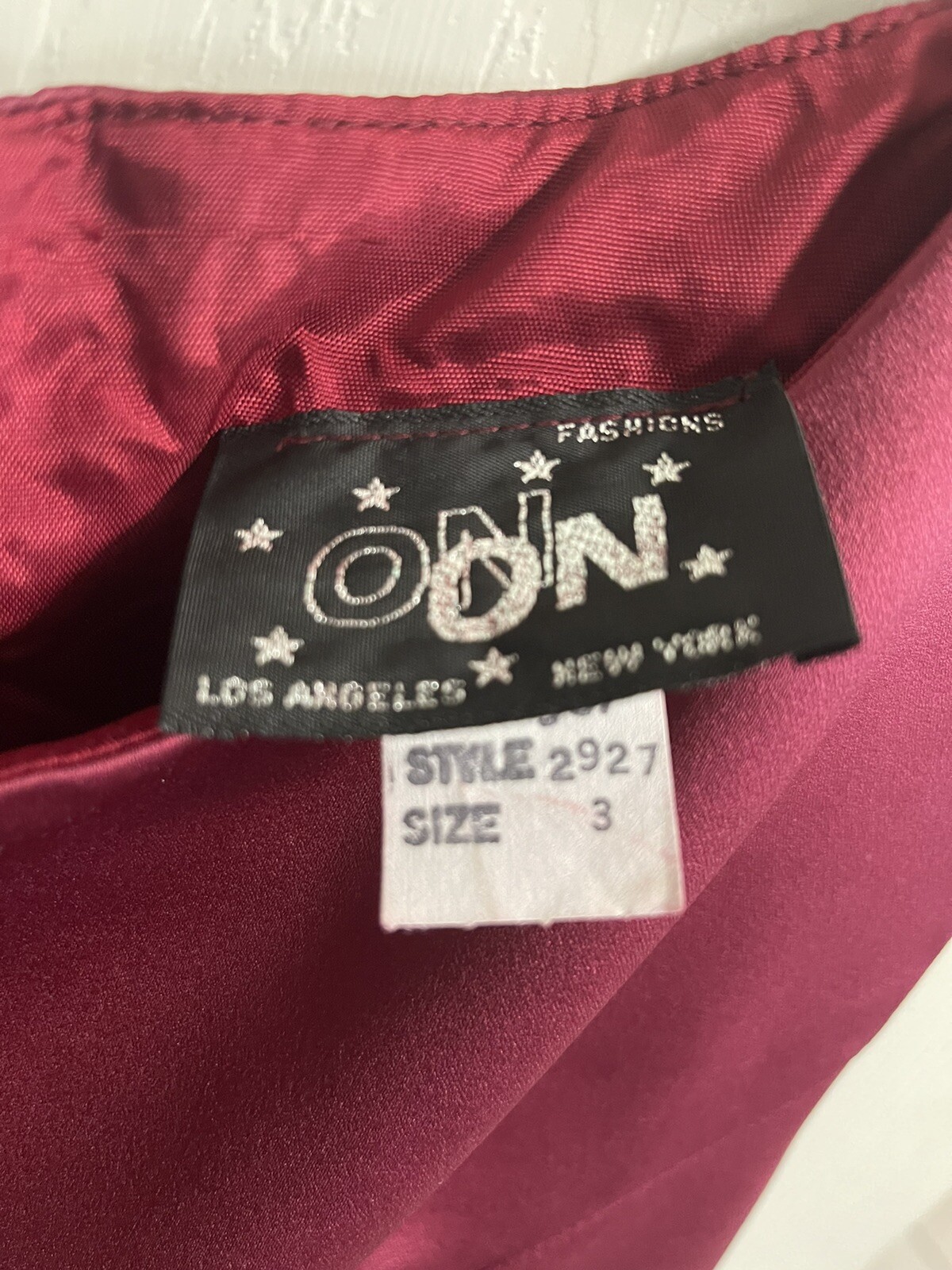 ONON Regency Cocktail Dress Formal 80s 90s Small Sz 3 Red Silky 36w Maxi