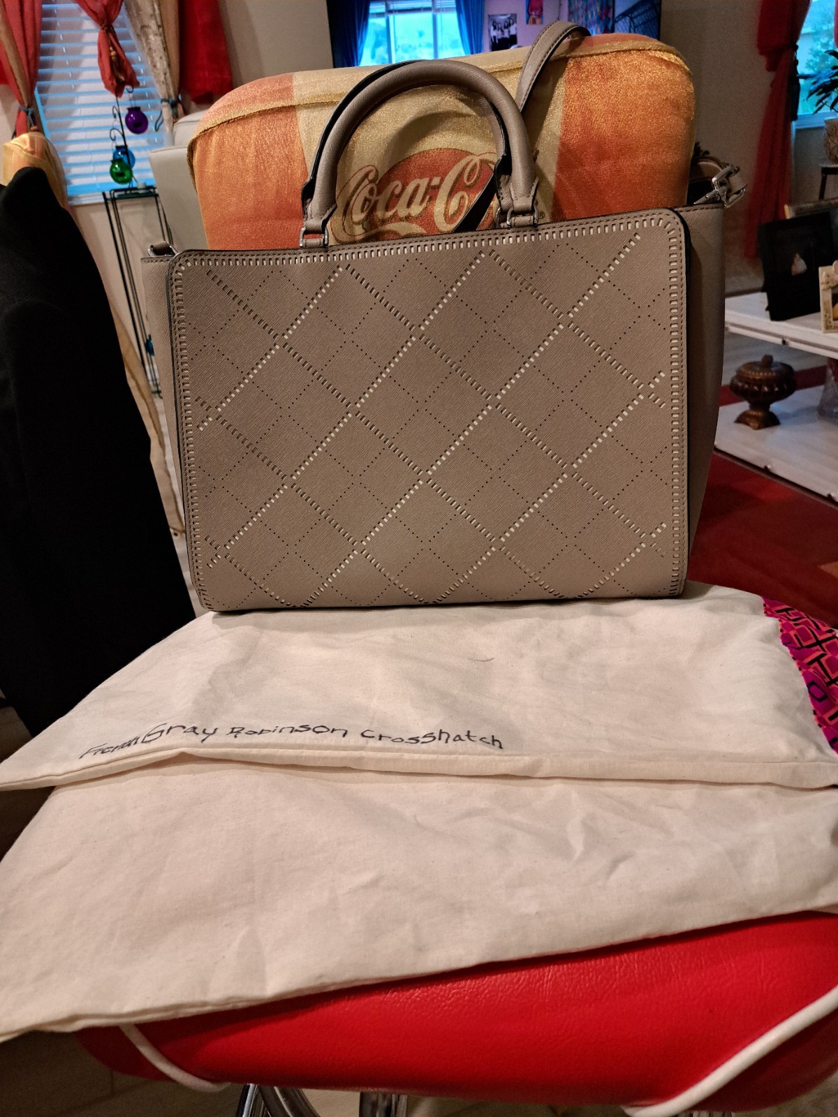 Tory Burch French Gray Robinson Crosshatch