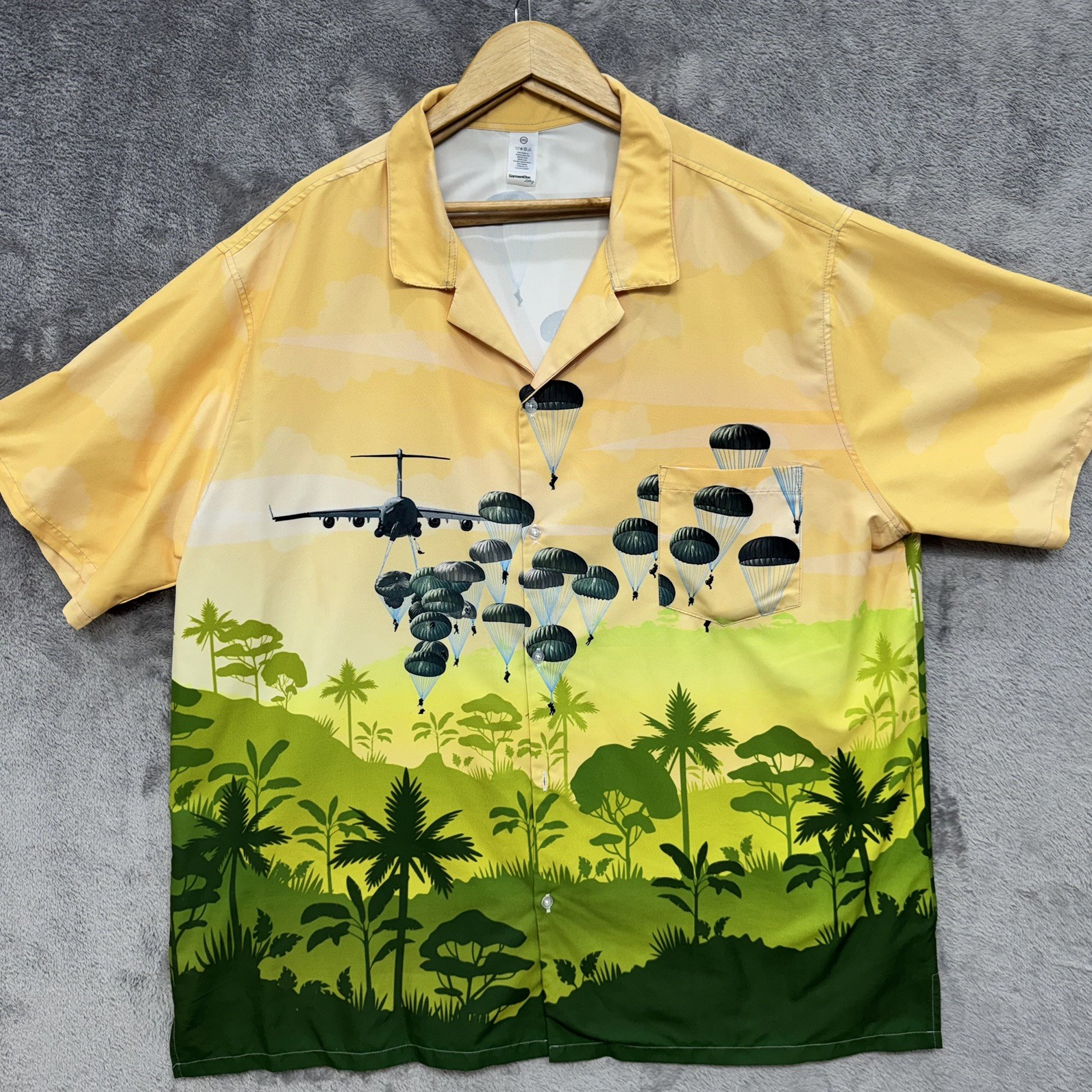 Airborne Division Military Jungle Jump Graphic Shirt Mens 2XL