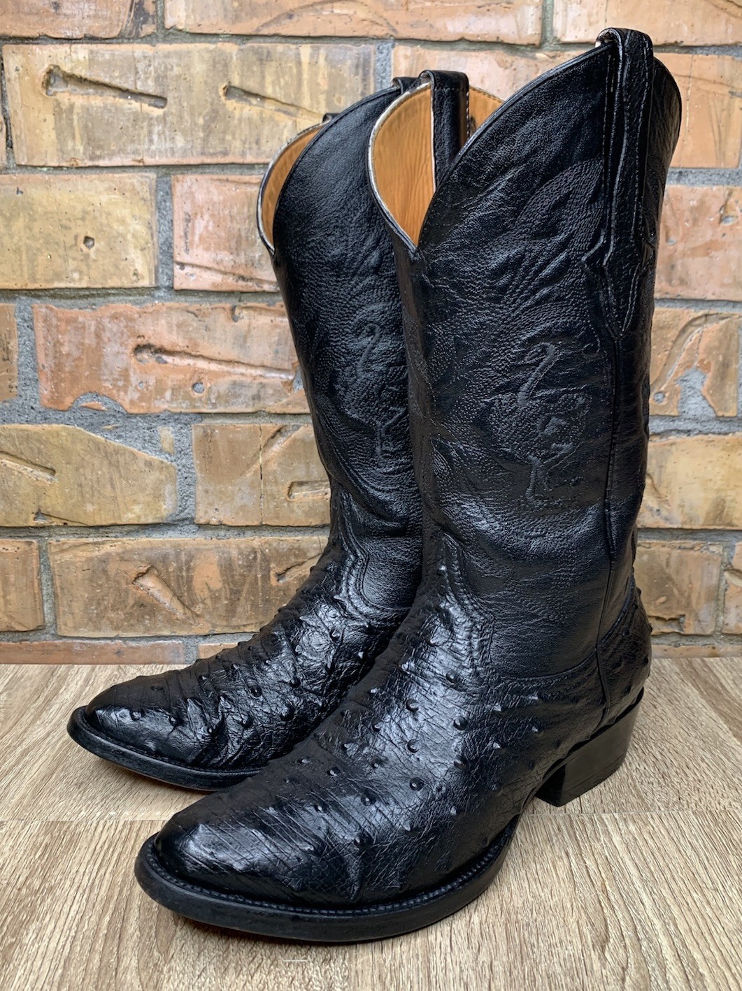 Don Cucos Boots Full Quill Black Ostrich Boots