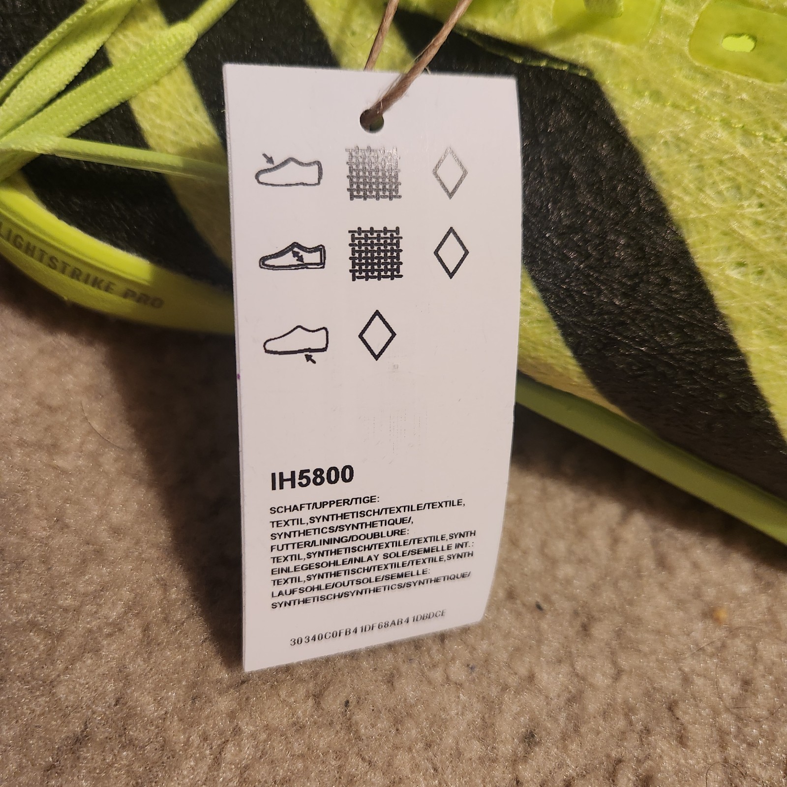 adidas Mens Cleats Size 9.5 Adizero Prime SP 3 Strung Lucid Lemon Black IH5800