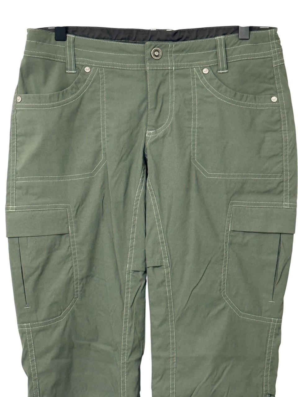 KUHL Womens Roll Up Pants Olive Green Stretch Outdoor Hiking Pockets Size 6 REG