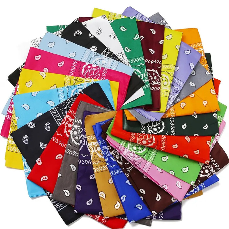 3-Pack Bandana 100% Cotton Paisley Print Double-Sided Scarf Head Neck Face Mask