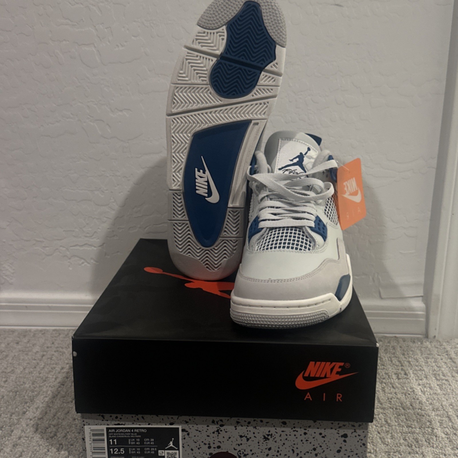 Jordan Air Jordan 4 Military Blue 2024 Men’s Leather Sneakers