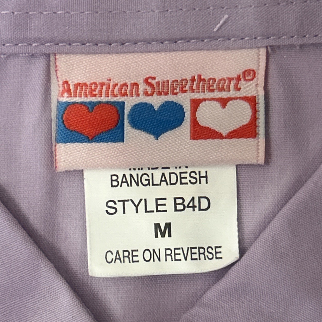 3 New American Sweetheart Button Up Collared Shirt Purple Blue Red Style B4D Med