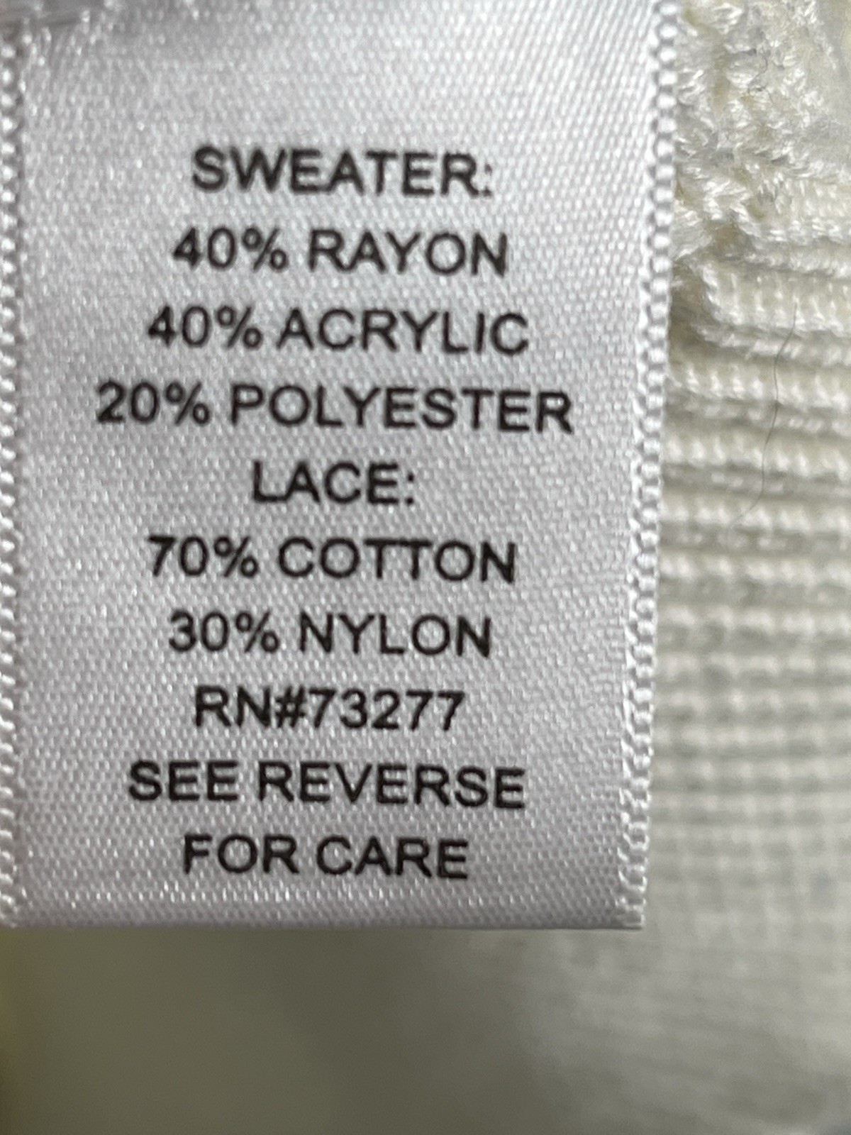 Apt 9 Open Knit Crochet Lace Detail Pullover Soft Light-Weight Sweater Ivory Med