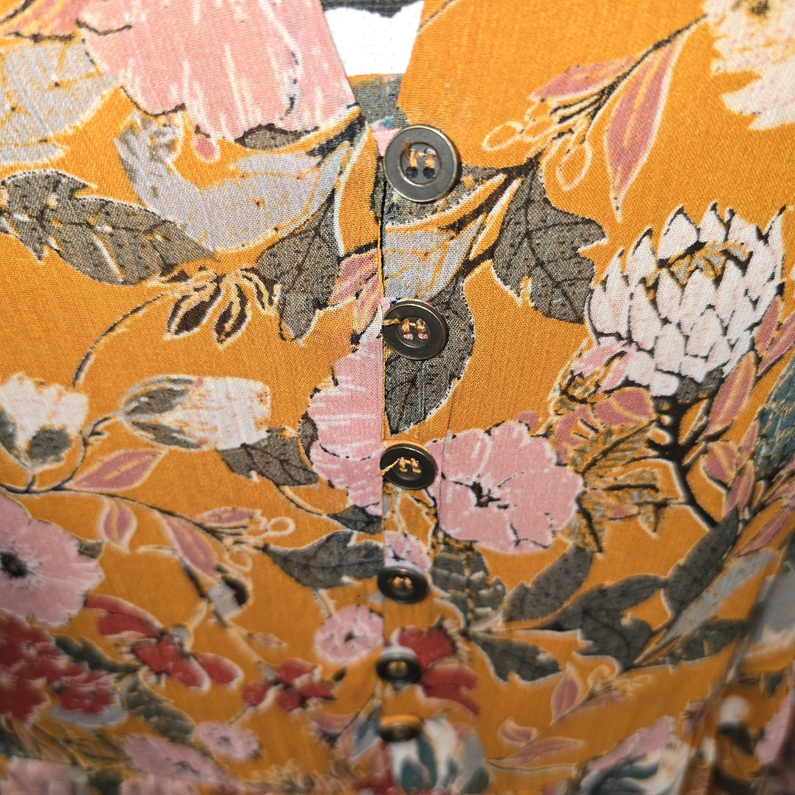 Kate And Sam Maxi Dress Orange Floral Sheer Sleeves Lined Sz L Feminine…