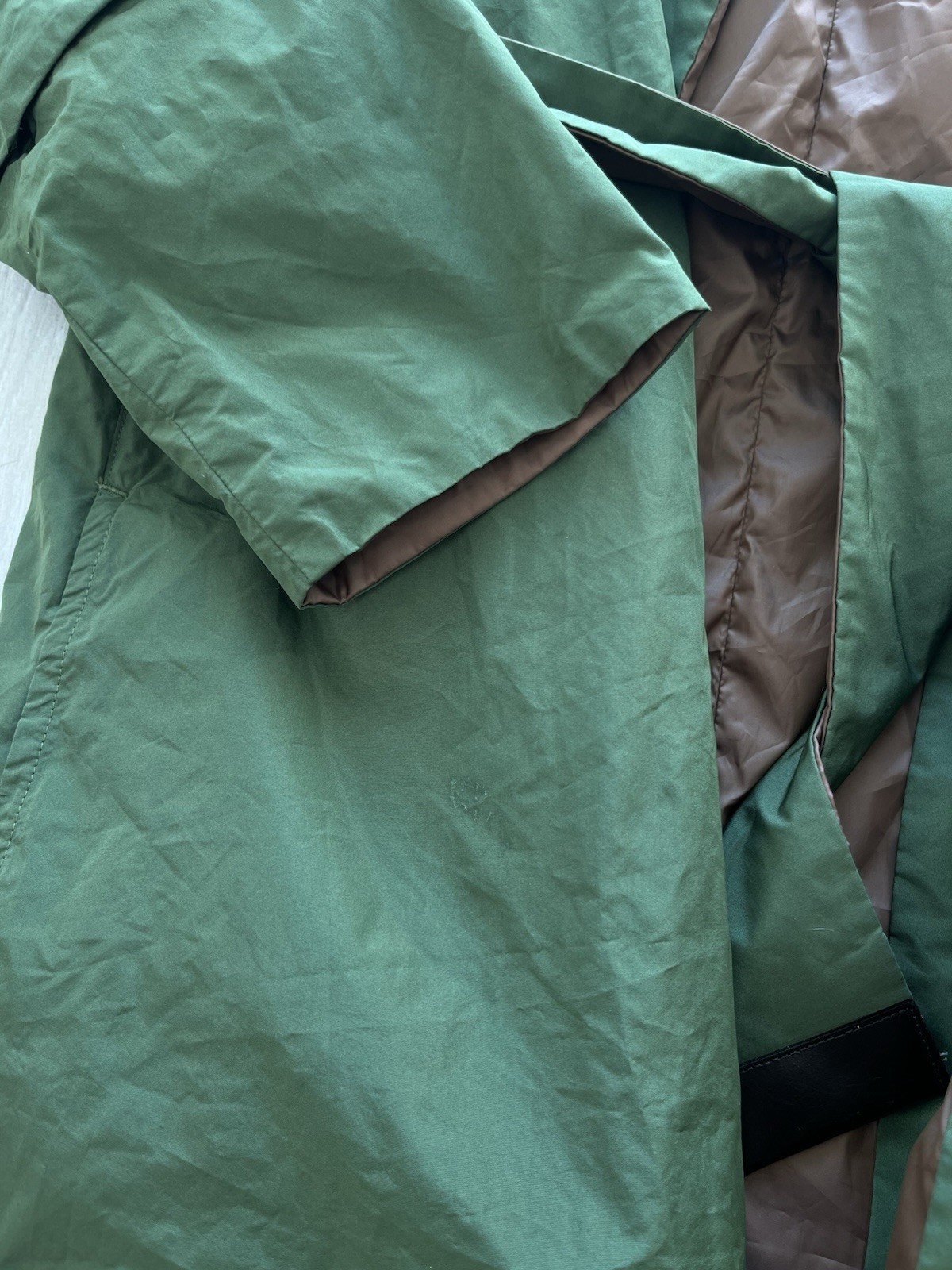 S Max Mara Reversible Trench Coat Green Brown IT36 / US4 Made in Italy jacket