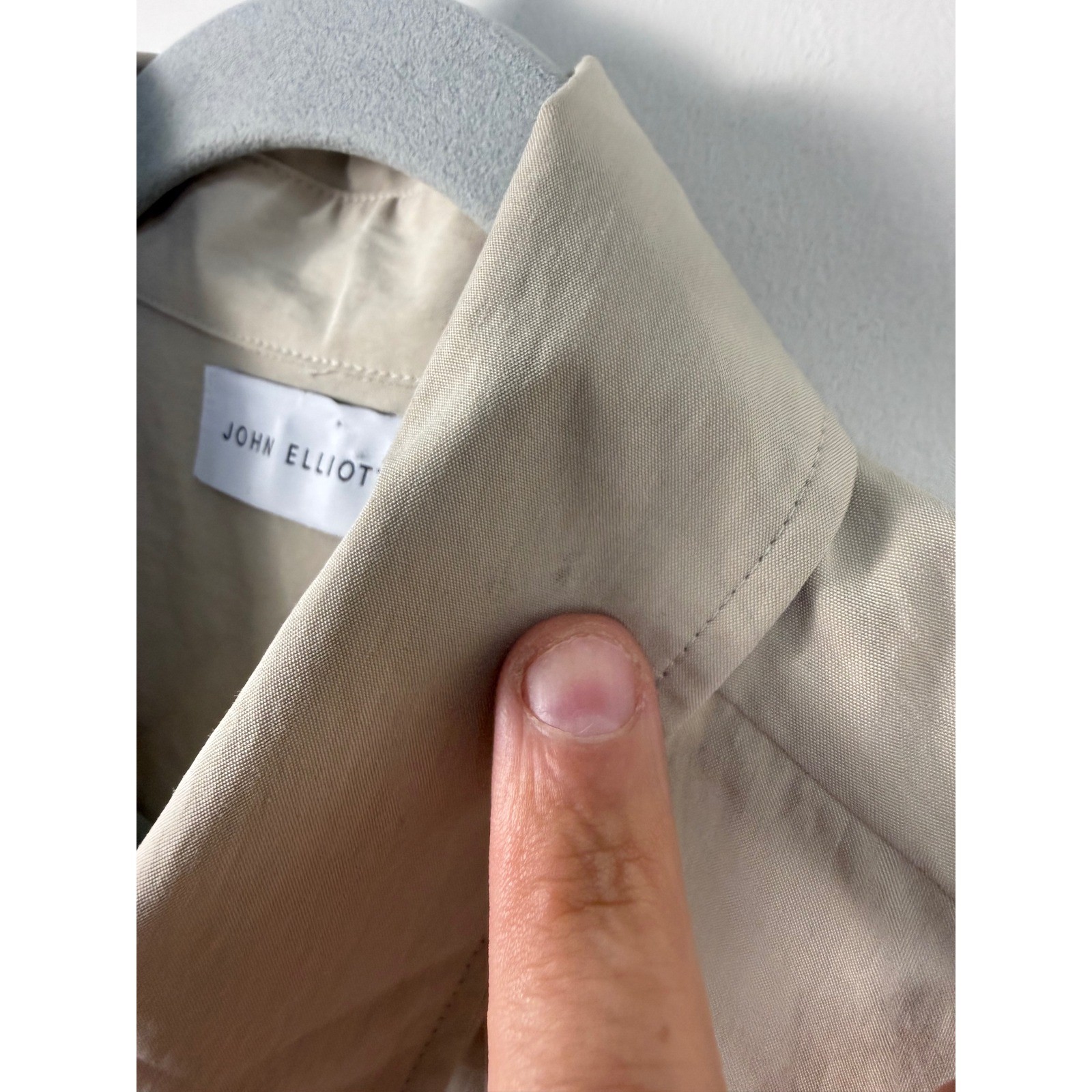 John Elliott Beige Cotton Nylon Camp Short Sleeve Button Up Shirt Size 2 Medium