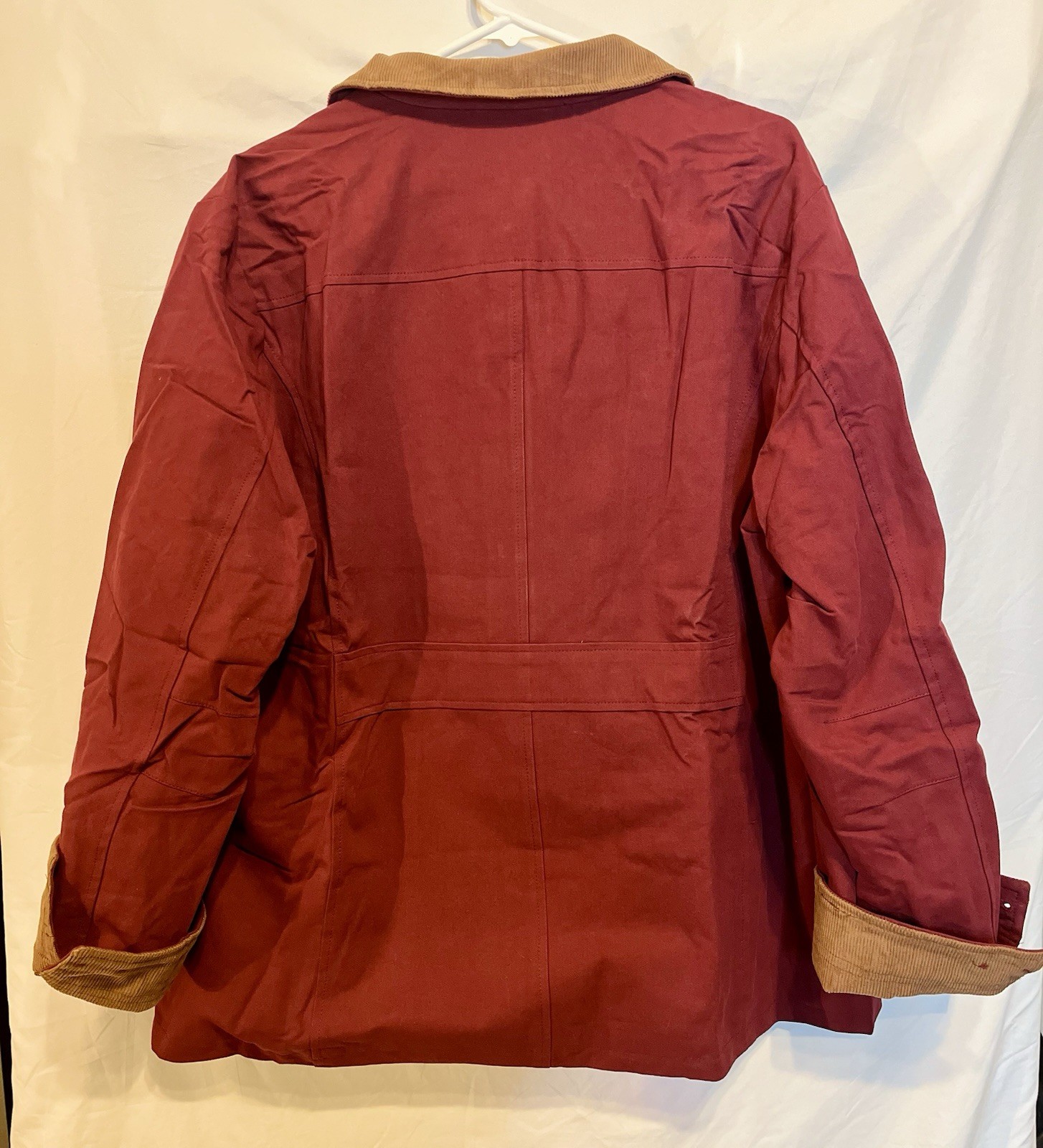 Women’s Brick Red Barn Jacket w Corduroy Collar/Cuffs Women’s Sz L New