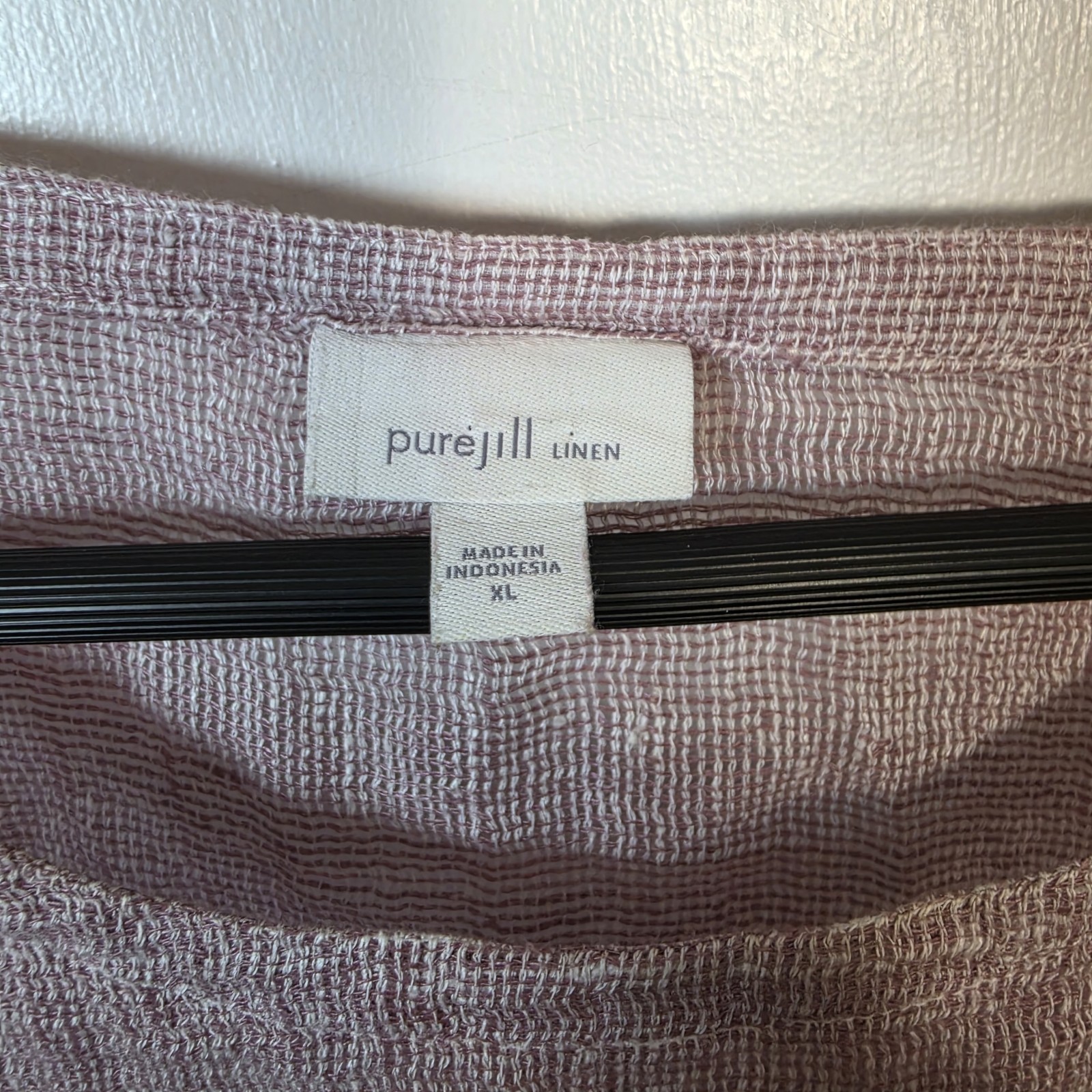J JIll Pure JIll Linen Boxy Open Weave Knit Top Mauve Sz XL Beachy Coastal