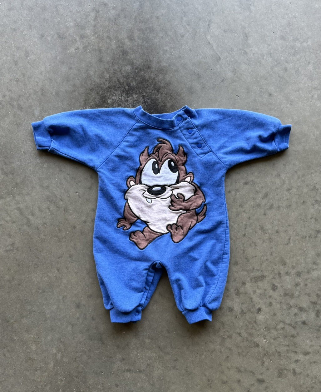 Vintage 1999 RARE Looney Tunes Baby Taz Blue Romper One Piece Size 9 Months EUC
