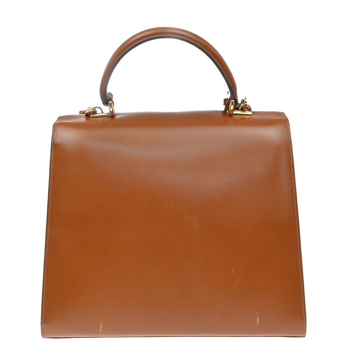 GUCCI Lady Lock 2Way Shoulder Hand Bag Leather Brown Gold Italy 76CB076
