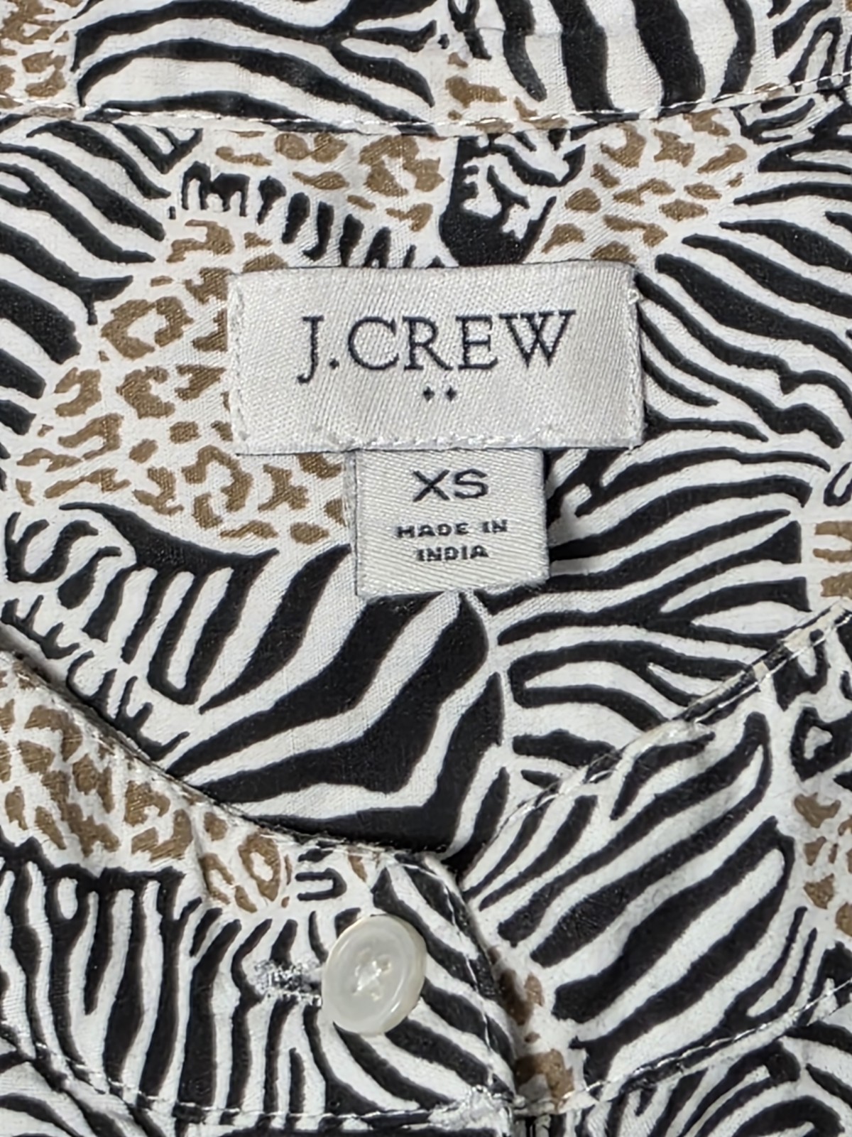 J.CREW Womens Zebra Safari Tiered Dress Falls above Knee Lined Sz XSmall