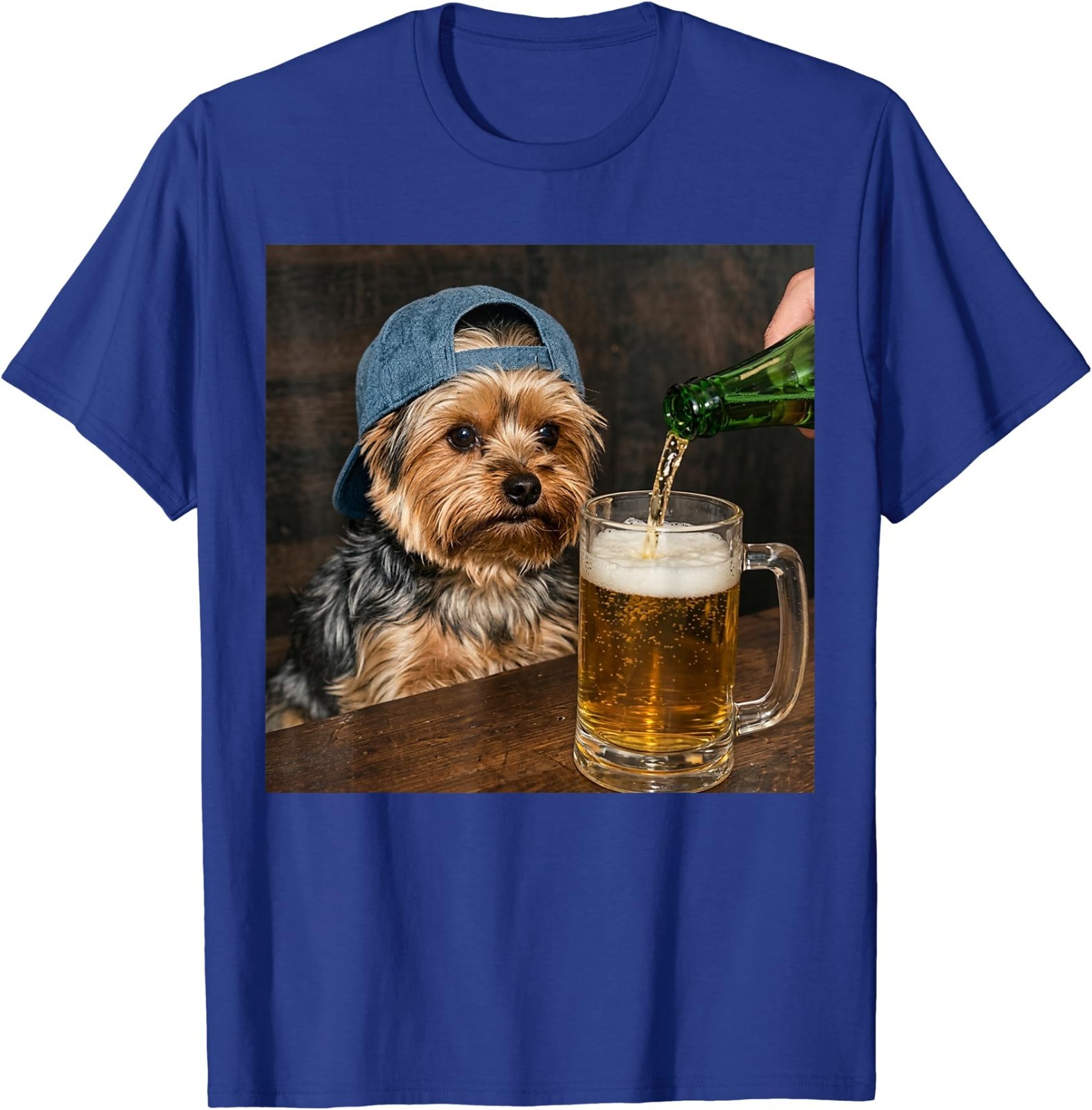 Yorkie Drinking Beer Funny Dog Meme T-Shirt