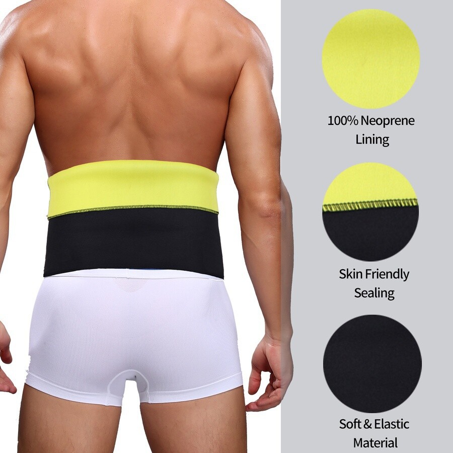 Men’s Sweat Sauna Belt Waist Trainer Body Shaper Compression Abdominal Workout